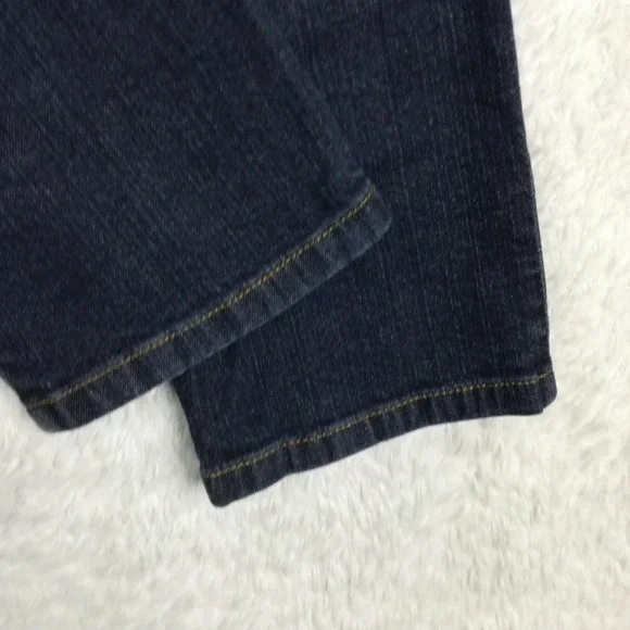 DKNY Womens Jeans Slim Straight Cropped Blue Denim Dark Wash Mid Rise 10 - Picture 11 of 11